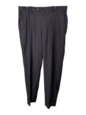 Santorelli Luxury Serge Romeo Charcoal Gray Dress Pants Size 38 Wool Trousers